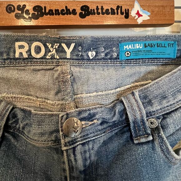 Women Vintage Roxy Mid-Rise Boho Chic 90s Malibu Baby Bell Jeans 9 - Picture 3 of 4